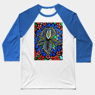 Mindful Flower Blue by LowEndGraphics Baseball T-Shirt